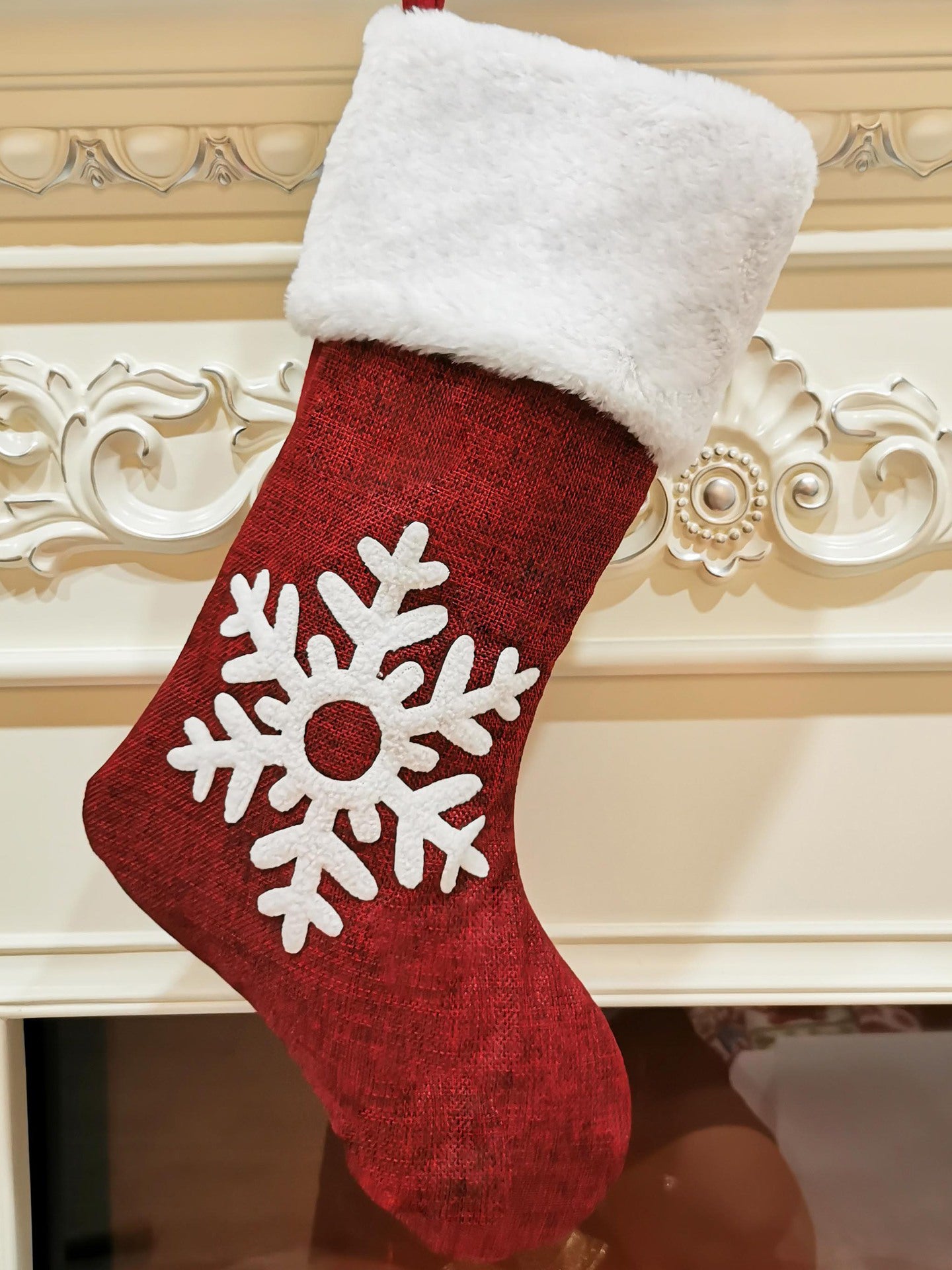 Decoration  Christmas  gift bag "socks" MARRY red 2
