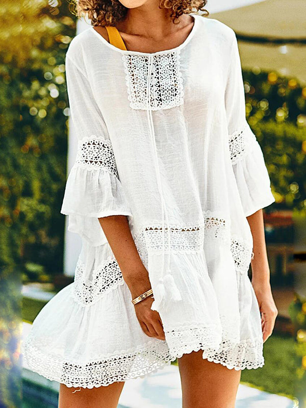 BEACH DRESS ABENA white