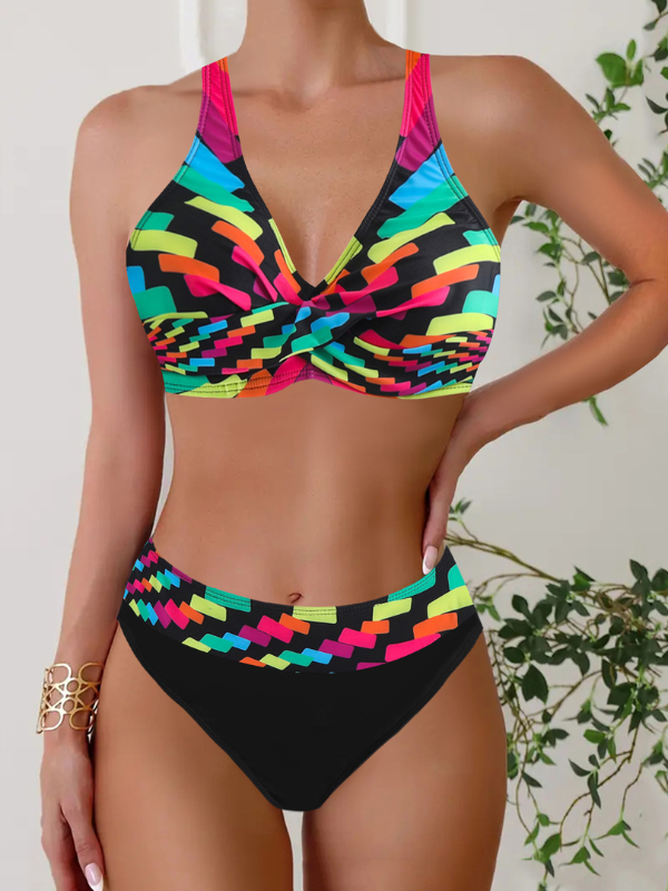 Bikiny Malina Black and Multicolor