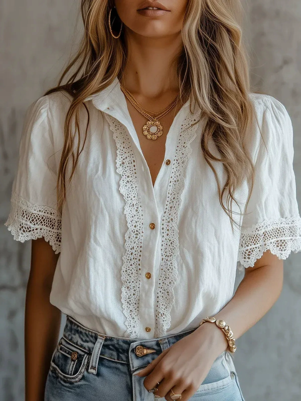 LACE TOP KALINKA white