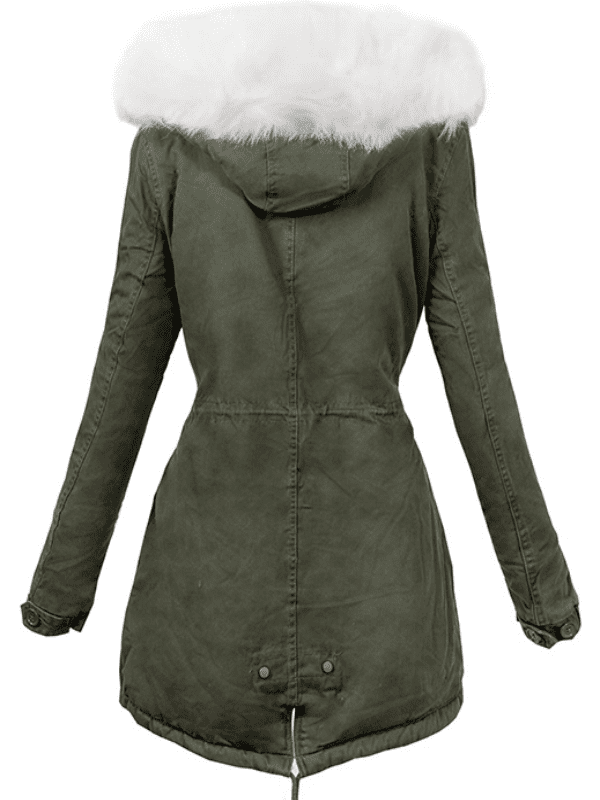 <tc>PARKA bunda SABINA khaki s bílou kožešinou</tc>