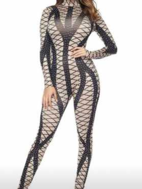 BODYCON MAHINI černé síťované
