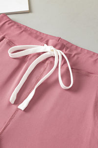 Fushia Drawstring Waist Pocketed Joggers