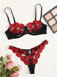 UNDERWEAR SET CLEMENCY black and red