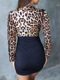 LEOPARD PRINT DRESS CASSIEL black