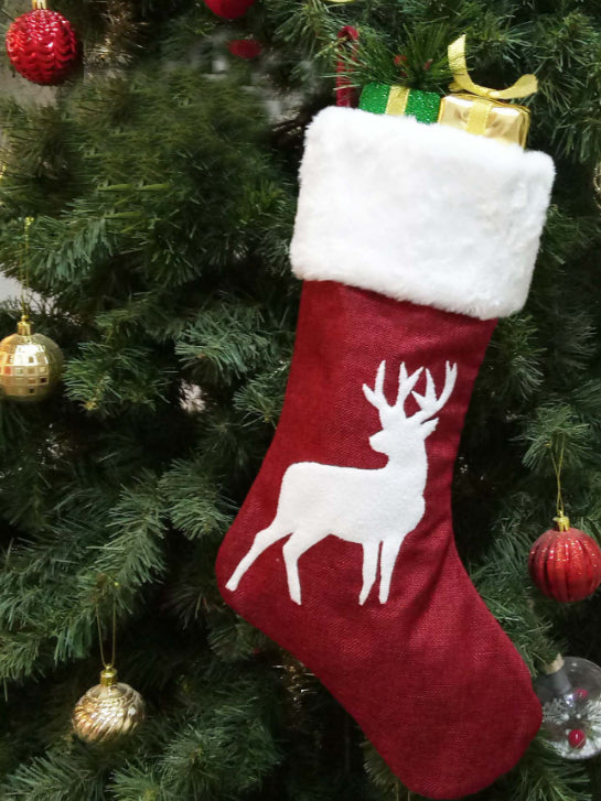 Decoration  Christmas  gift bag "socks" MARRY red 2